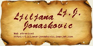 Ljiljana Jonašković vizit kartica